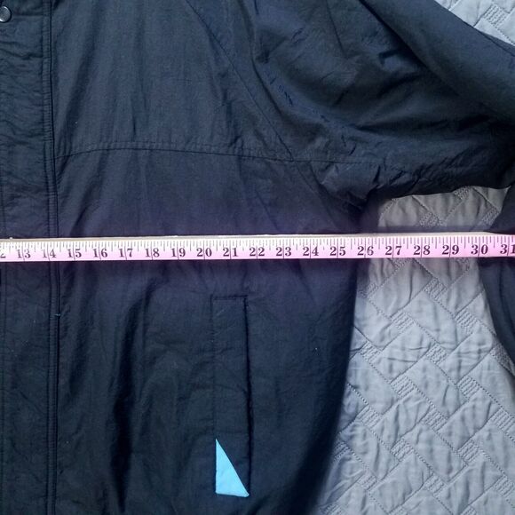 Vintage St. Johns Bay Men's L Ski Coat Jacket Black/Purple 80s 90 100% Nilon - Picture 7 of 12